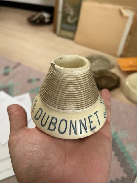 ANCIEN PYROGÈNE PUBLICITAIRE, Porcelaine Et Bois "Apéritif Quinquina