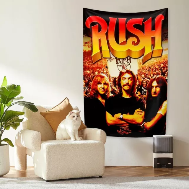 RUSH Rock band Large Fabric Tapestry Wall Art Hanging Banner Room Decor 36x60''