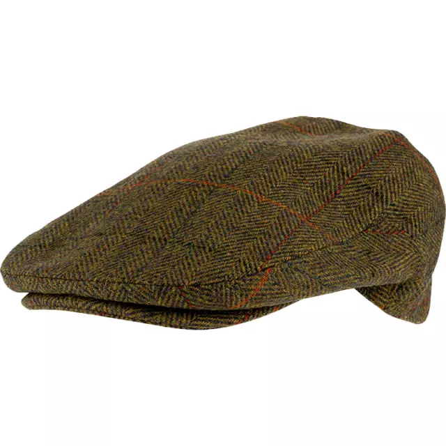 Jack Pyke Laine Mélange Plat Casquette Tweed Marron - Chasse Extérieurs Style