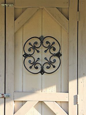 Wood Gate Window, XL Wrought Iron Rosette for Door, Speak Easy grille, doorway,
