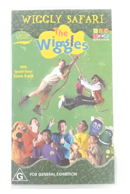 The Wiggles WIGGLY SAFARI VHS Tape 2002 ABC VIDEO Kids w/ Guest Steve Irwin