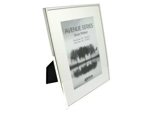 Kenro Avenue Series Silver Plated Photo Frame 7x9" with Mat 7x5" Boxed