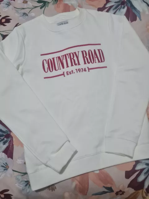 Country Road Teen Boys Girls Sweat Size 14 BNWOT White Red Jumper Heritage