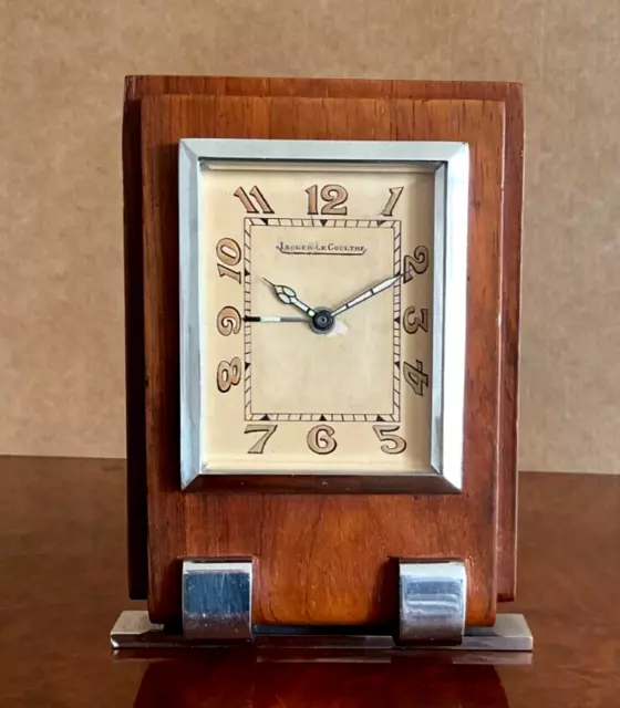 Jaeger Lecoultre Tischuhr Pendule Reveil 8 Days Alarm Clock Art Deco Exceptional