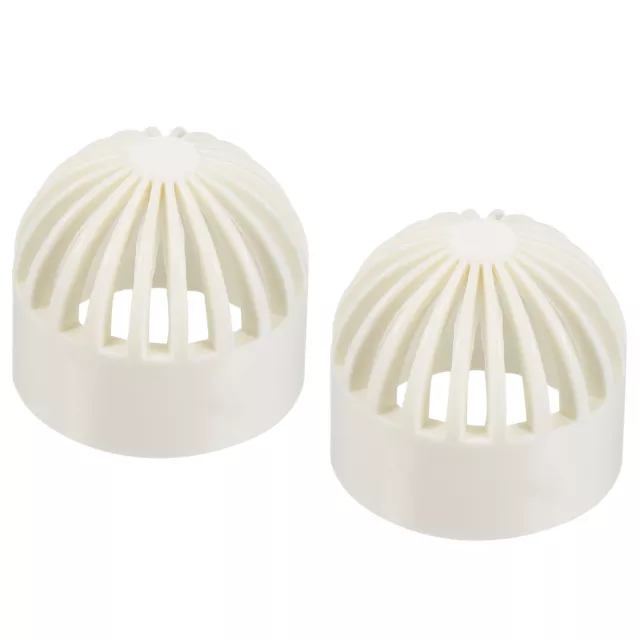 2Pcs 32mm ID Tank Filter Guard Cover Round PVC Intake Strainer Net Cap White