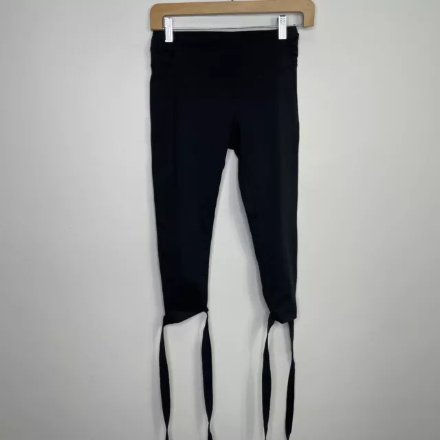 MANDUKA Leggings Flux Tie Hem Size M Medium Dark Grey Stretch Yoga Pants  Pocket
