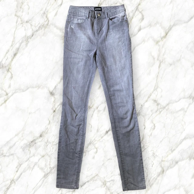 Joe Boxer Mid Rise Skinny Jeans Light Distressed Grey Size 3