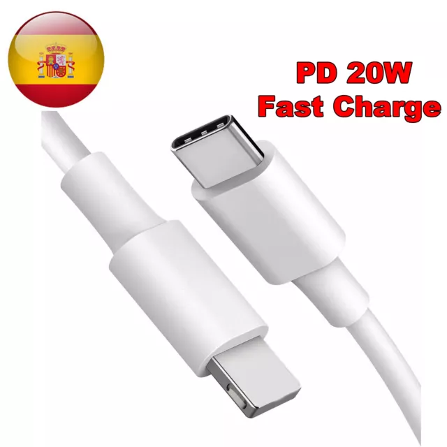 Cable De Datos Carga Rápida Para Iphone Ipad Cargador USB C 1M 20W PD Typo C Usb