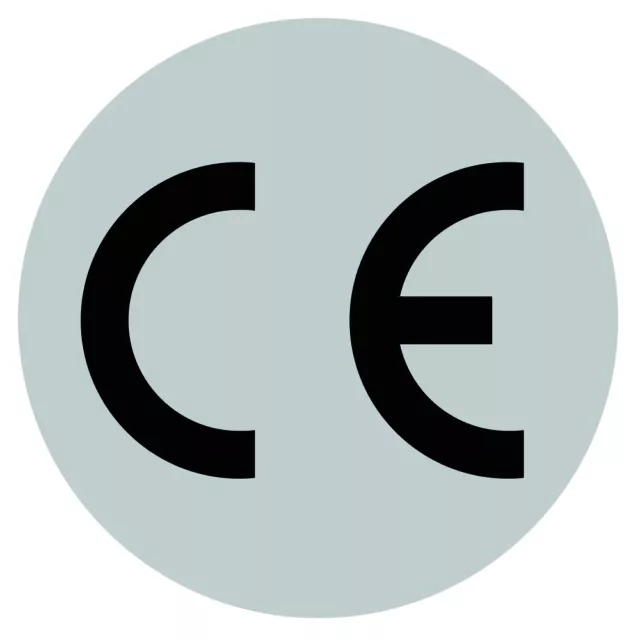 CE-Zeichen Etikett R127 PE-Folie silber-matt ca. Ø 19mm, 500 Aufkleber pro Rolle