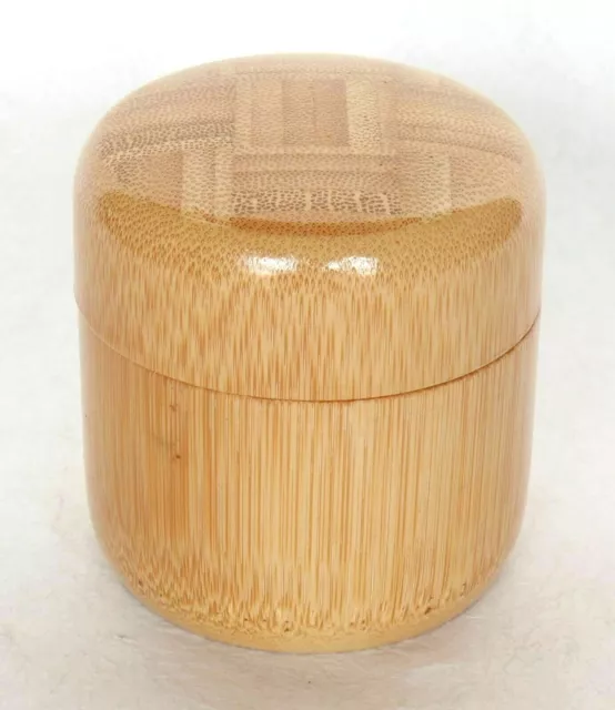 Japanese Bamboo ​Tea Caddy Canister Wood H6cm 2.36" Vintage