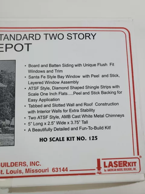 AMERICAN MODEL BUILDERS #125 Santa Fe NO.1 STANDARD 2 STORY DEPOT LASER KIT HO 3