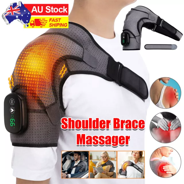 Rechargeable Heated Shoulder Brace Massage Rotator Cuff Support Compression Wrap