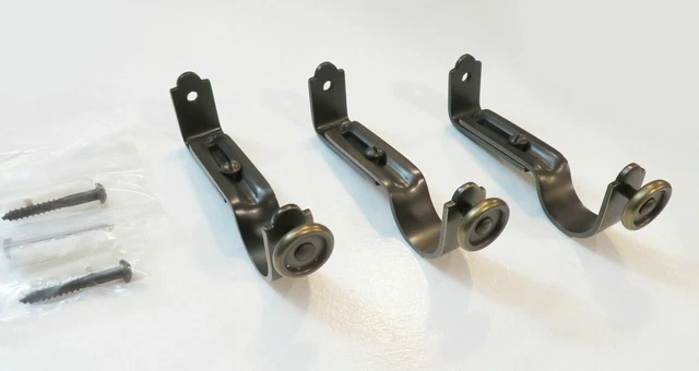 Set of 3 NEW REJUVENATION BURNISHED ANTIQUE 1"  Curtain ROD END BRACKET Assembly
