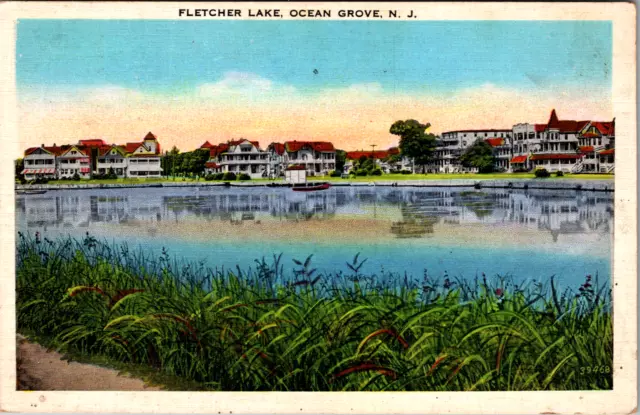Vintage C. 1920's Homes on Fletcher Lake Ocean Grove New Jersey NJ Postcard