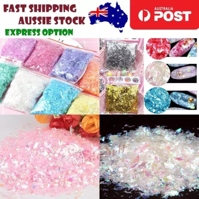 100g Holographic Nail Decoration Flakes Glitter DIY Nail Art 3D Sequin