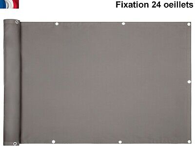 TecTake Brise vue pour balcon protection visuelle solaire pare-vent 600x75cm gris-blanc 