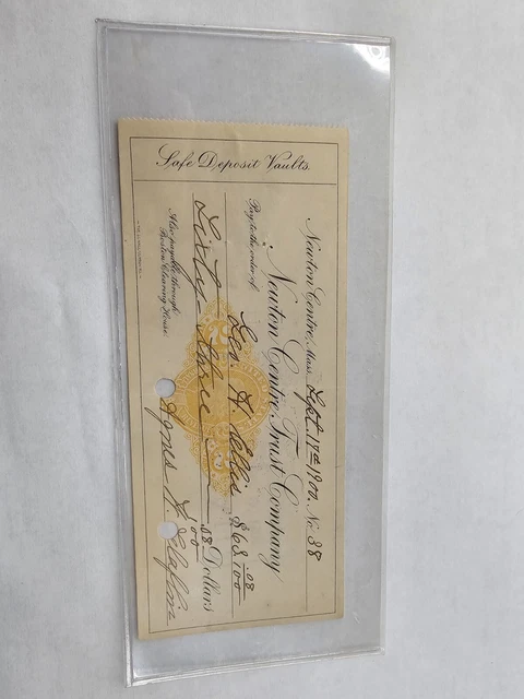 1900 Newton Centre Trust Company Deposit Vault Note