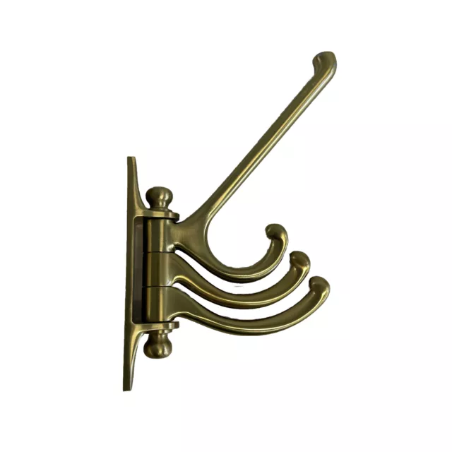 KAMPIG 3-ARM SWIVEL hook brass color 4 Hooks 8 Tall (No screws