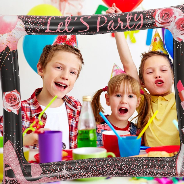 Lot 34 Accessoires Photomaton Gonflable Or Rose – Cadre Selfie Anniversaire, EVJF, Mariage, Fête