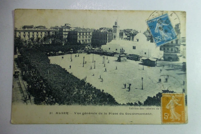 Q386 Alger General view of Government Palace ALGERIA Postcard 1923