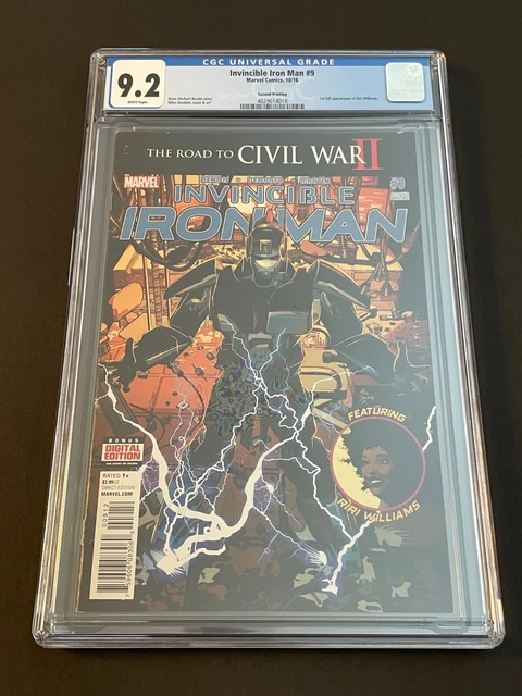 INVINCIBLE IRON MAN #9 2nd print (Marvel 2016) CGC 9.2, 1st full Riri Williams