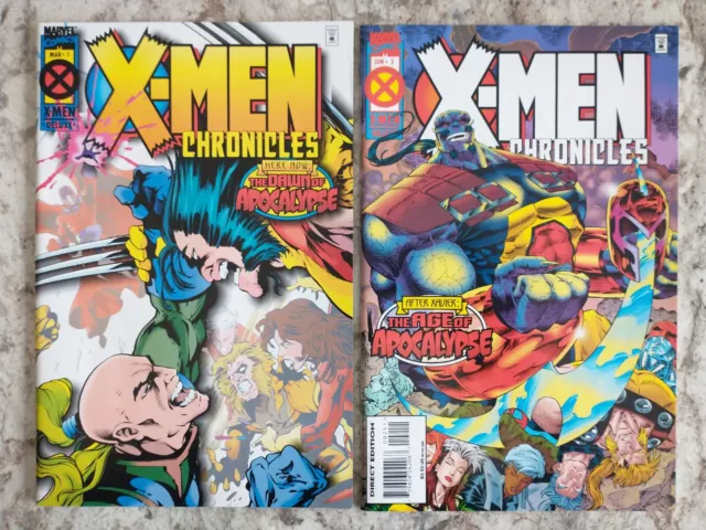 X-Men Chronicles #1-2 Set (#1 2nd Print) Full Set Marvel Comics 1995 Mackie VFNM