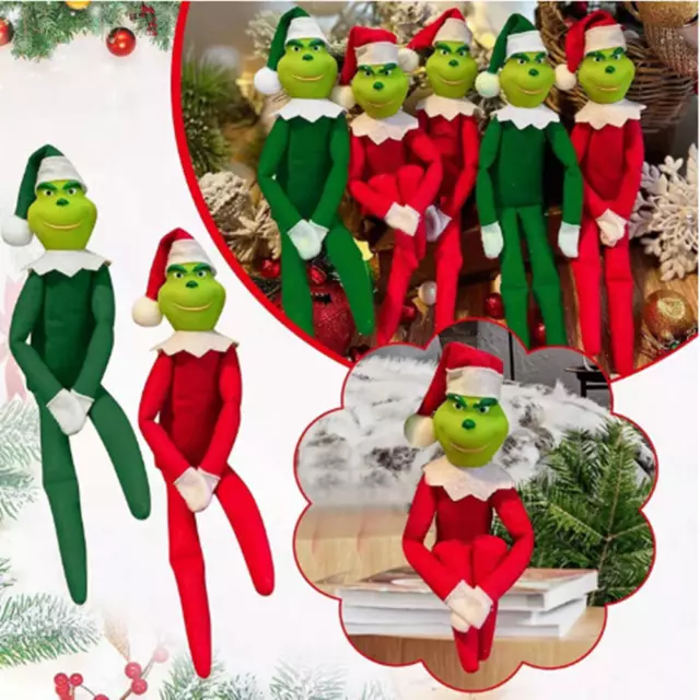 1/2X Grinch Plush Doll Soft Toy Baby Kids Xmas Gift Christmas Tree Decor Pendant