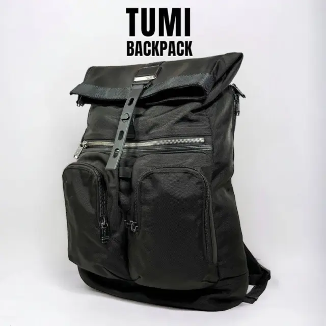 TUMI Alpha Bravo London Roll Top Backpack Black/Used