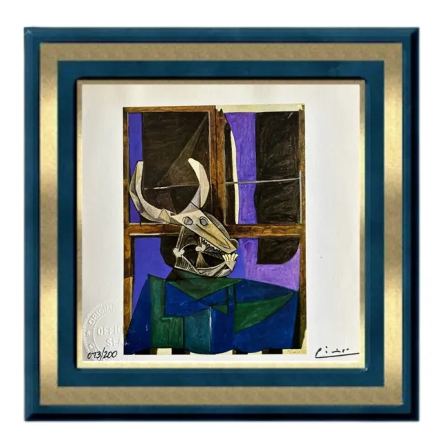 Pablo Picasso Original Signed Print Hand-Tipped The Bull's Skull