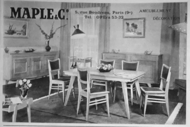 Publicité 1955 Maple & C° Ameublement Et Décoration - Advertising