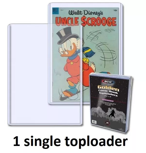 1x BCW Golden Size Comic Book Toploader Topload Top Loader Holder 195mm x 279mm