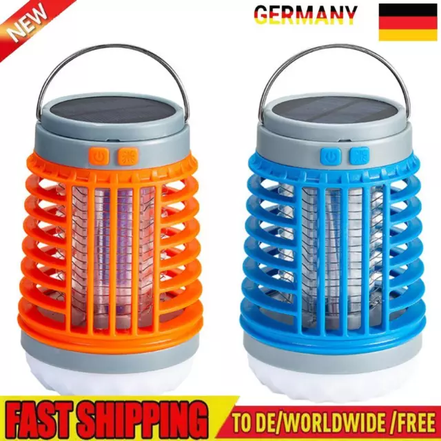 2 in 1 Solar Powered Mosquito Killer LED Camping Tent Pest Control Flashlight