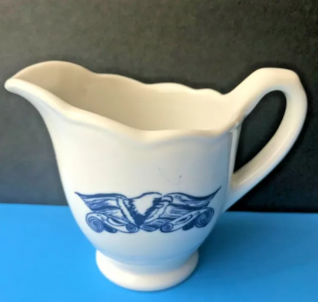 SYRACUSE CHINA CREAMER Pitcher Liberty Eagle Pattern Restaurant Dish Vintage
