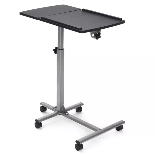 Table de Lit Portable à 5 Roulette Pivotante 60x40x71-91,5CM Hauteur Réglable a