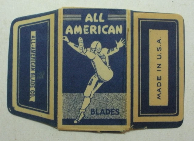 Vintage Razor Blade ALL AMERICAN Football Kicker One Wrapped Blade   RARE