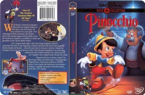 Pinocchio (DVD, 1999, Gold Collection, Walt Disney Studios)