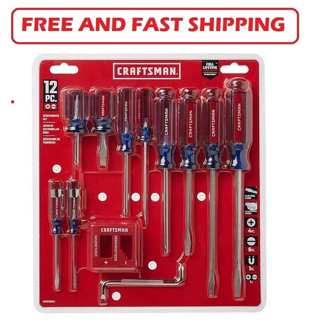 CRAFTSMAN SCREWDRIVER SET, Assorted, 12Piece (CMHT65044) 28.99 PicClick