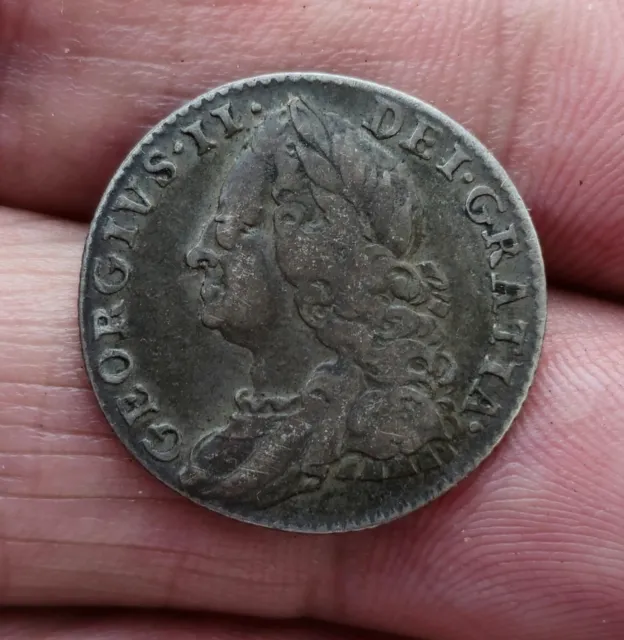 1758 George II Silver Sixpence - Spink 3711