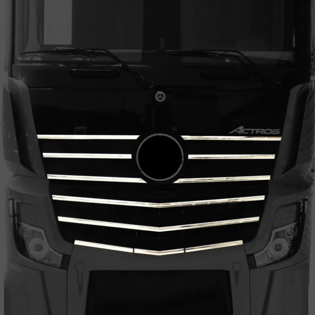 FITS Mercedes ACTROS 1845 MP4 / MP5 GRILL LATH CHROM Super Polished S.Steel