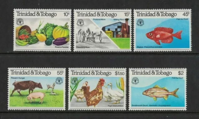 1981 Trinidad & Tobago Food Sources SG 589/94 Set 6 MUH stamps