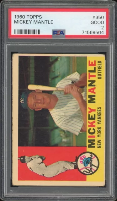 1960 Topps #350 Mickey Mantle PSA 2 *9504