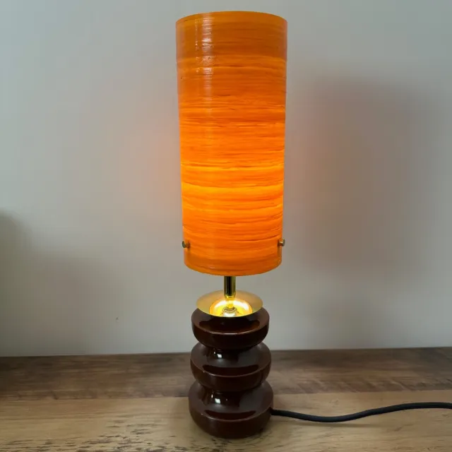 Vintage Retro Spun Fibreglass Lamp Shade British Made By Royale 9" x 4" Orange