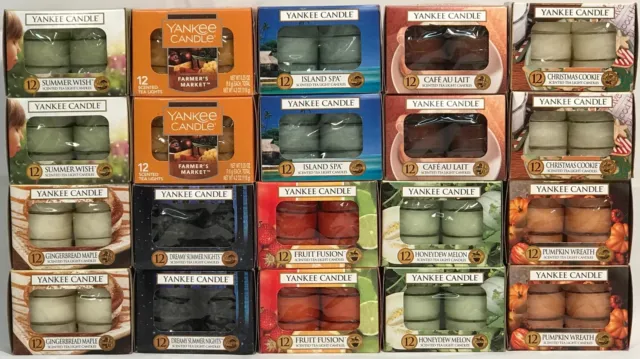 RETIRED Yankee Candle Set 2 12 Pack SCENTED TEA LIGHT CANDLES *U PICK* RARE VHTF