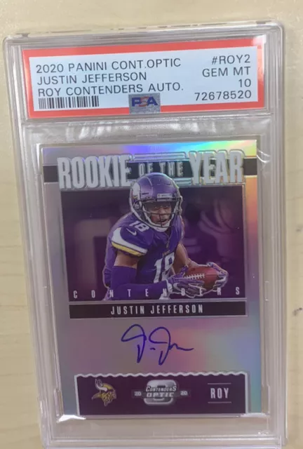 2020 Panini Contenders Optic Justin Jefferson RC AUTO 93/99 PSA 10 POP 2