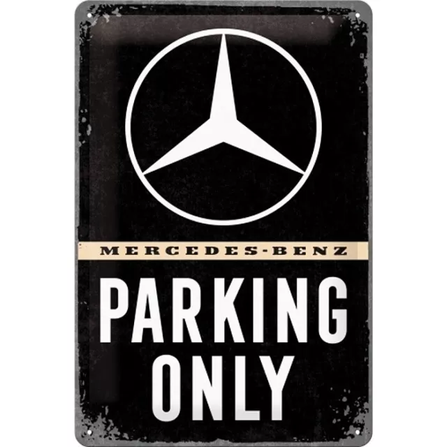 Letrero de Metal Mercedes Benz Estacionamiento Sólo Nostalgia Signo 30 CM Firmar