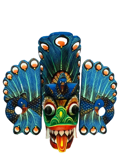 Craved WOODEN HAND CRAVED Sri Lankan Traditional devil Mask Wall Hang Home ...