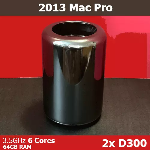 2013 Mac Pro 3.5 GHZ 6-Core Double AMD D300 32GB RAM 512GB Pcie Nvme