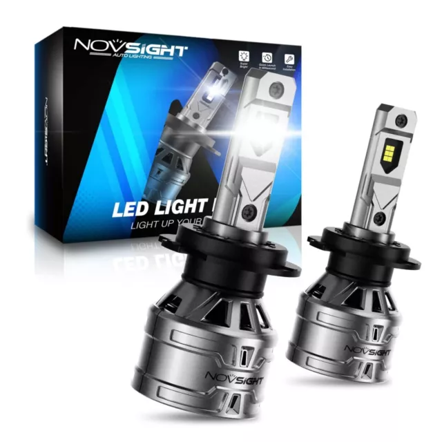 NOVSIGHT 2X H7 LED Scheinwerfer Kit 6500K Weiß Canbus No Error Umbausatz Halogen