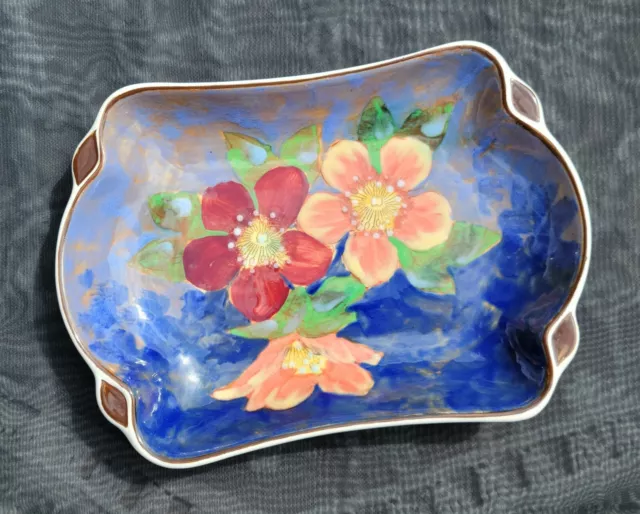 Vintage ROYAL DOULTON "Wild Roses" D6227 9" x 6-1/2" DISH / TRAY Hand Painted