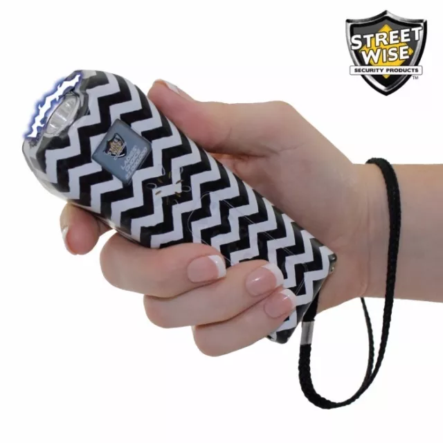 Ladies Choice 21 Million Volt Stun Gun w/Alarm- Streetwise Fashion Black & White